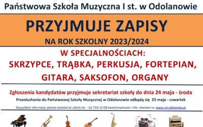 Szkoła Muzyczna I st. w Odolanowie – zaprasza!