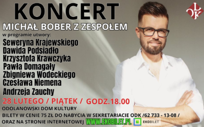 Zapraszamy na koncert Michała Bobera z zespołem 28 luty godz. 18.00