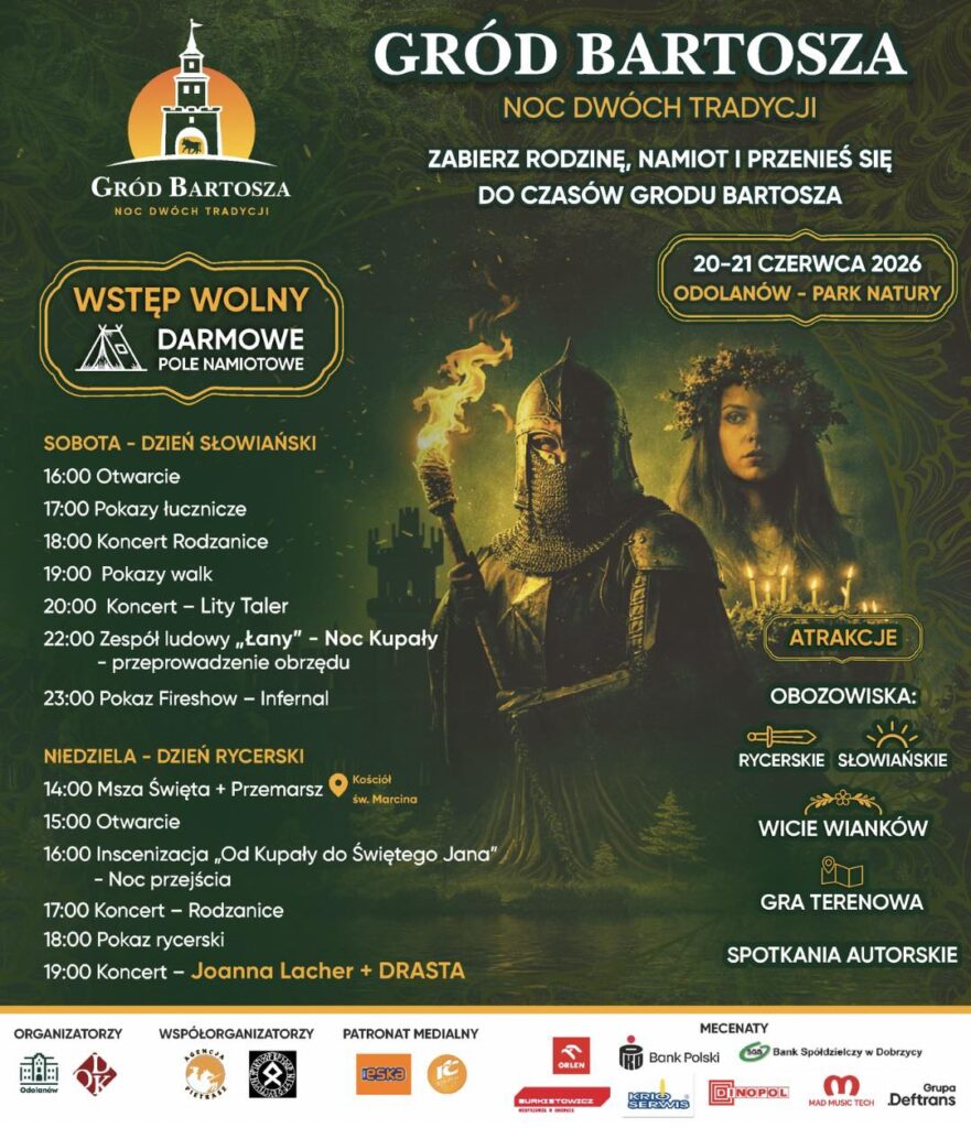 plakat informacyjny gród Bartosza
