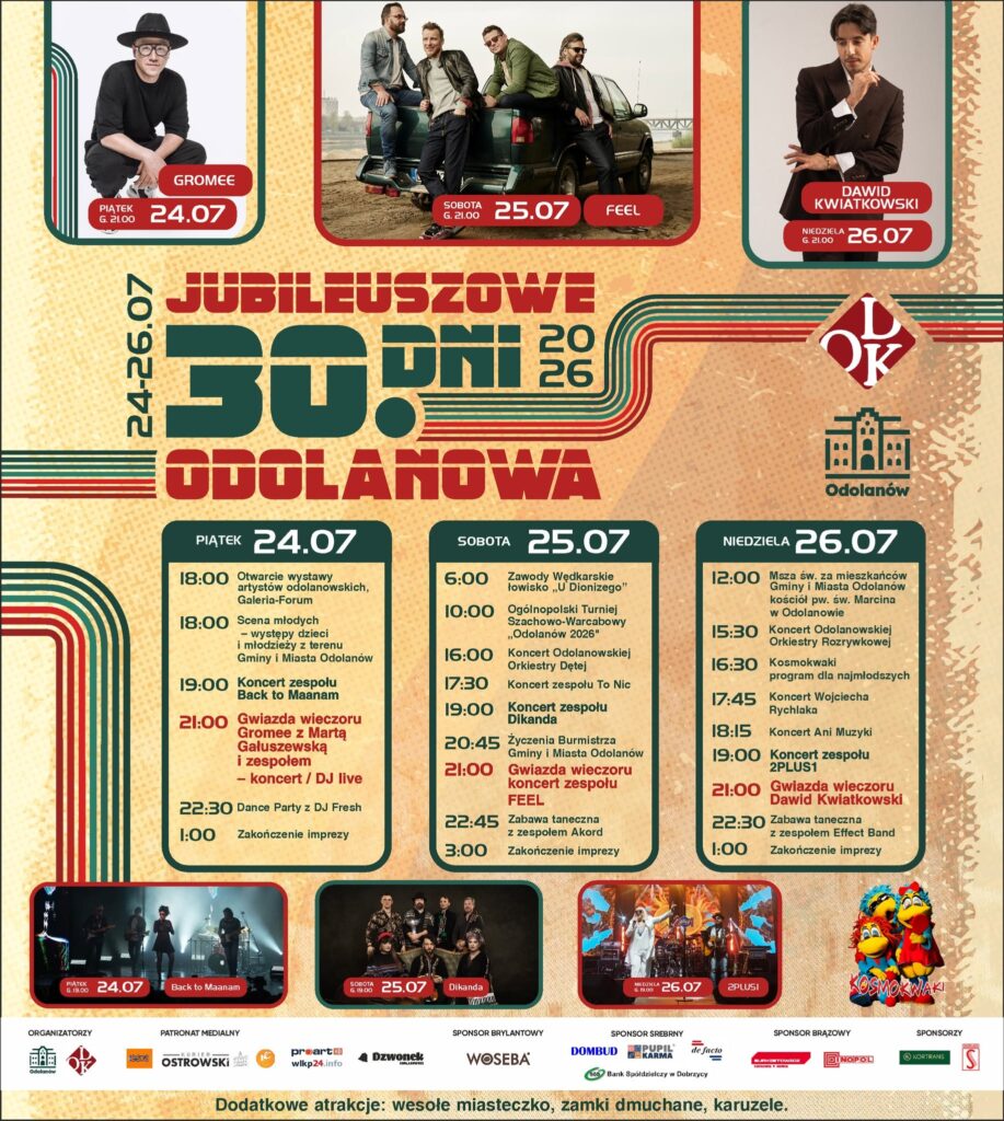 plakat informacyjny XXX Dni Odolanowa