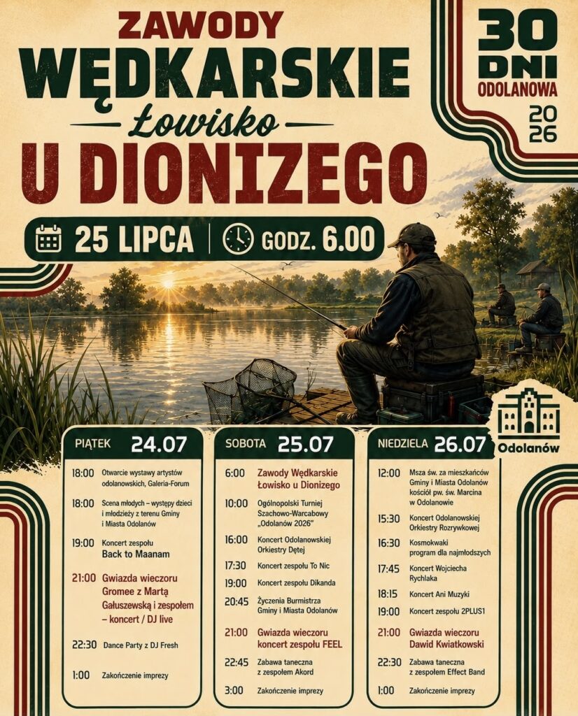 Plakat zawody wędkarskie