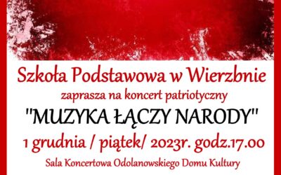 SP w Wierzbnie zaprasza na koncert 1 grudnia godz. 17.00