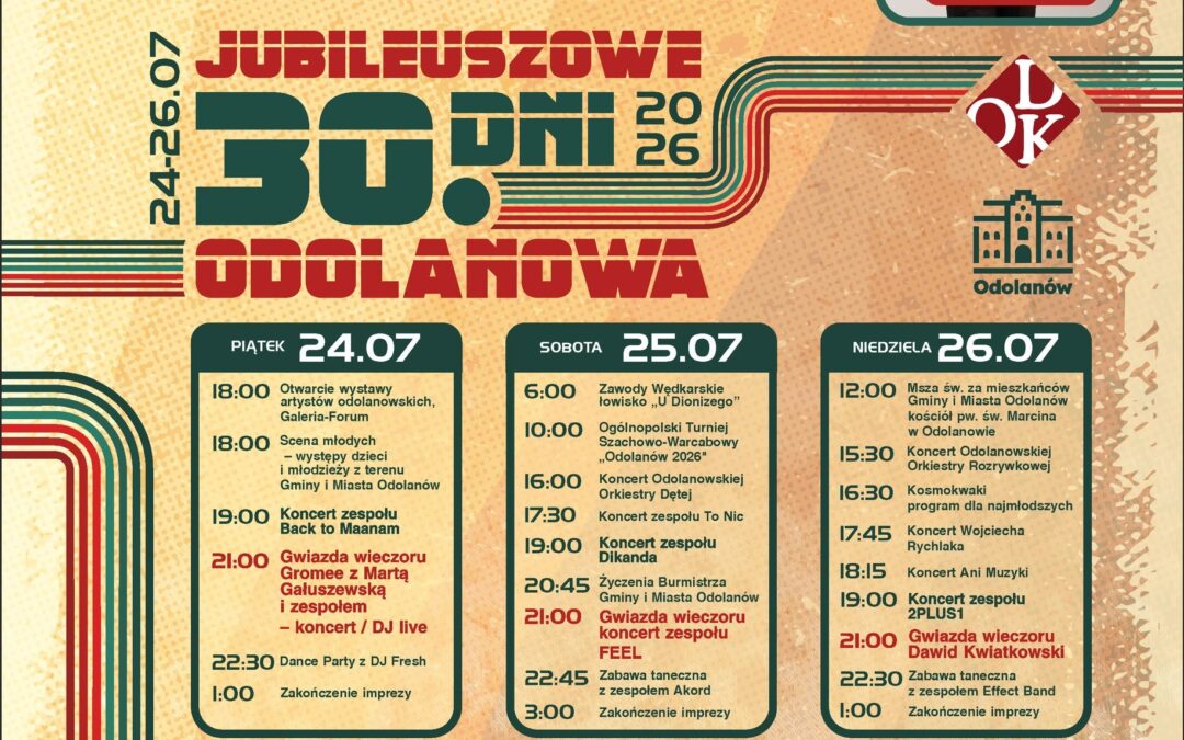 plakat informacyjny XXX Dni Odolanowa